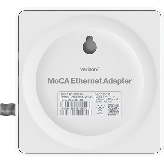 Bottom view of the MOCA Ethernet Adapter
